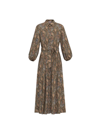 Chemisier lungo in twill stampato