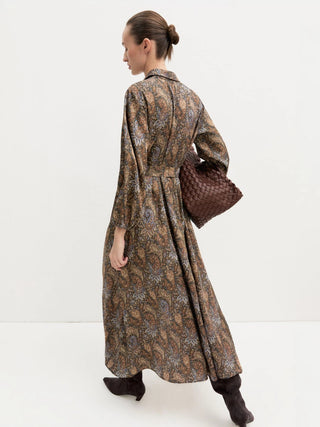 Chemisier lungo in twill stampato