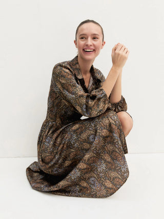 Chemisier lungo in twill stampato
