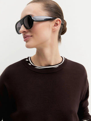 Maglia over in viscosa stretch