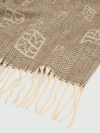 Poncho jacquard con frange