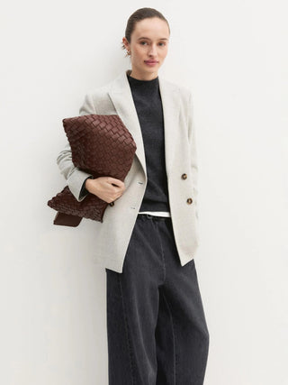 Blazer doppiopetto in jersey smerigliato