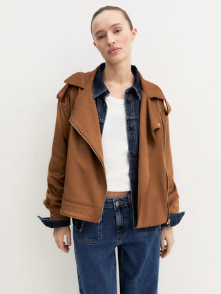 Biker jacket in jersey stretch