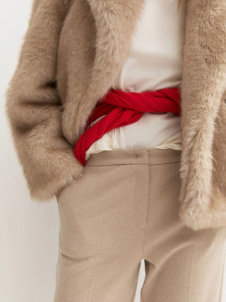 Pantalone dritto in jersey jacquard