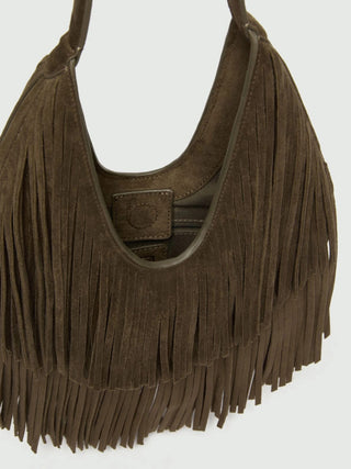 Borsa a spalla con frange