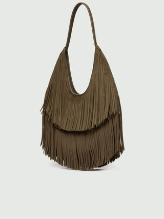 Borsa a spalla con frange