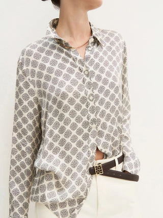Camicia in raso stampato