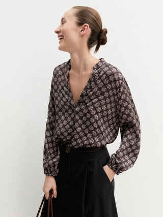 Blusa in raso stampato