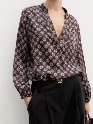 Blusa in raso stampato