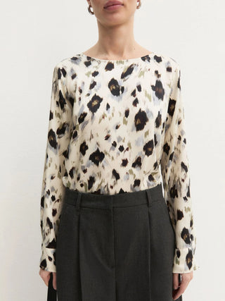 Blusa in twill stampato