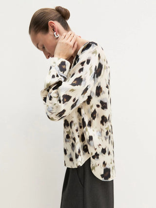 Blusa in twill stampato