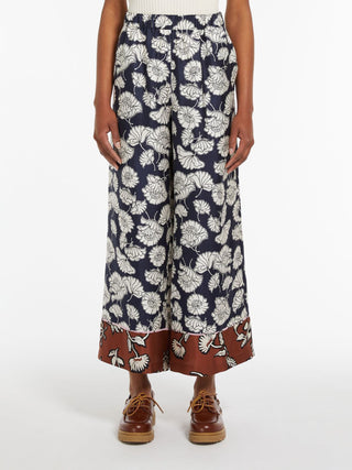 Pantalone pigiama in seta stampata