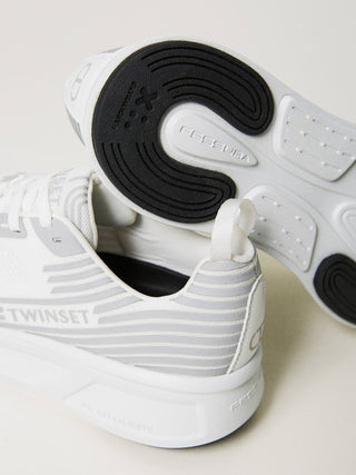 Sneakers fessura a righe con logo