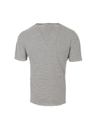 T-shirt a righe in misto lino