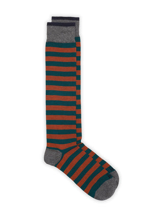 Calze lunghe a righe stripe rugby new caramello verde