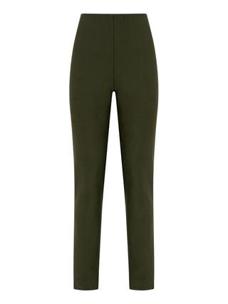 Pantalone a sigaretta in tessuto compact - kombu green