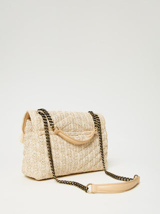 Borsa a tracolla ‘dreamy’ in rafia jacquard