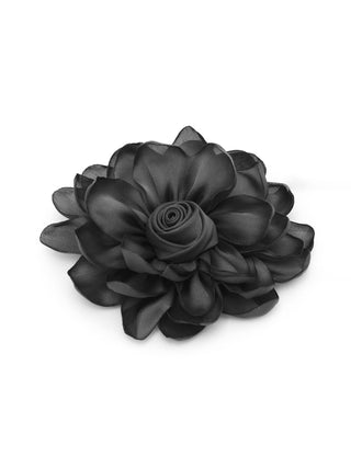 Spilla fiore in tessuto nero